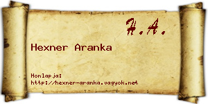 Hexner Aranka névjegykártya
